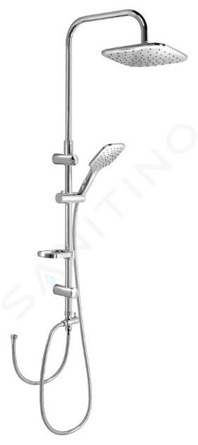 Aqualine Douches - Set de douche Kera sans robinetterie,22x22 cm,3 jets, chrome SL430