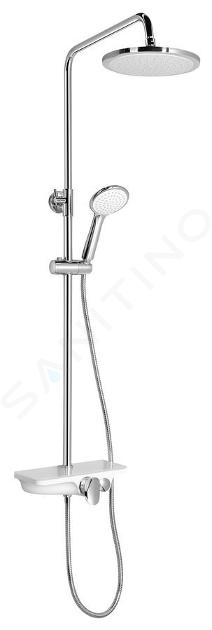 Aqualine Douches - Set de douche Marco, avec mitigeur, 228 mm, 1 jet, blanc SL100