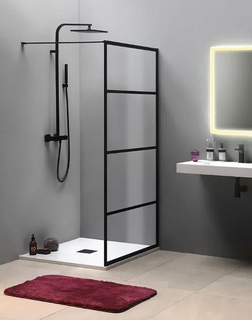 Gelco Cure Black - Paravan za tuš 110 x 200 cm, mat crna/prozirno staklo CB110