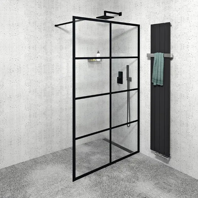 Gelco Cure Black - Paravan za tuš 140 x 200 cm, mat crna/prozirno staklo CB140