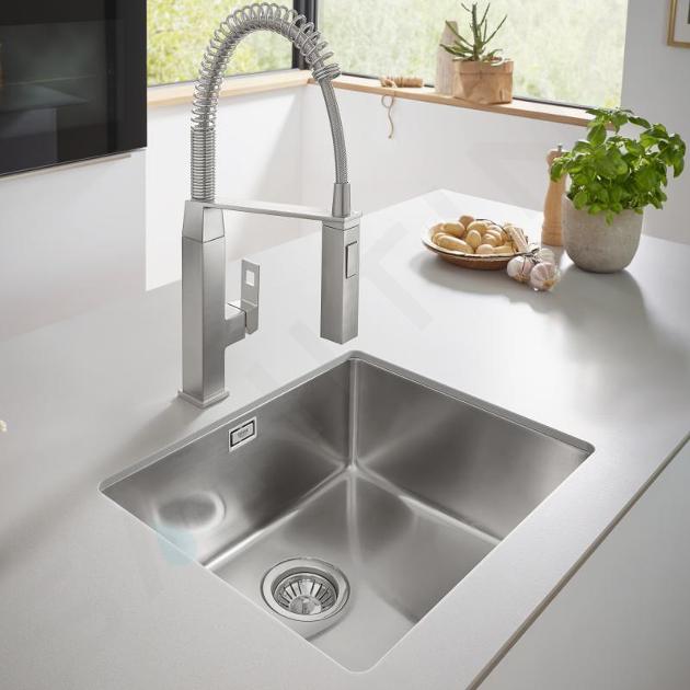 Grohe Lavelli - Lavello K700U con sistema di scarico, 540x440 mm, acciaio  inox spazzolato 31574SD1