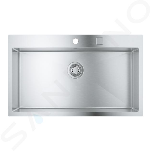 Grohe Fregaderos - Fregadero K800 con desagüe automático, 846x510 mm, acero inoxidable cepillado 31584SD1