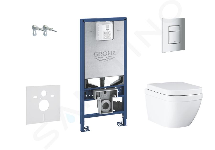 Grohe Rapid SLX - Set per WC sospeso, modulo di installazione e copriwater, placca di comando Skate Cosmopolitan S, Rimless, softclose 39603SET-KX