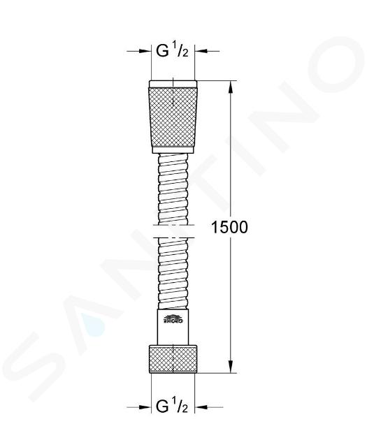 Flexible de Douche Grohe Relexaflex métallique 1.5 m 28143000