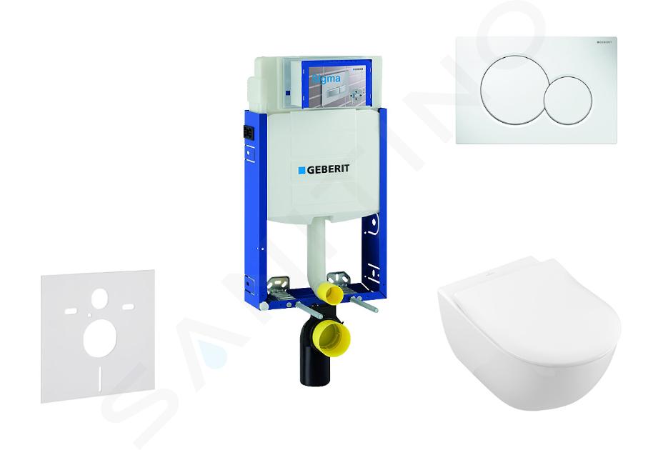 Geberit Kombifix - Vorwandinstallationsset, WC mit Sitz Subway 2.0, DirectFlush, SoftClose, CeramicPlus, Betätigungsplatte Sigma01, Alpinweiß 110.302.00.5 NI1