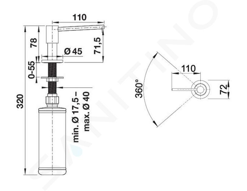 Dispensador De Jabon Lavaplatos 350 ML Válvula Acero Crom