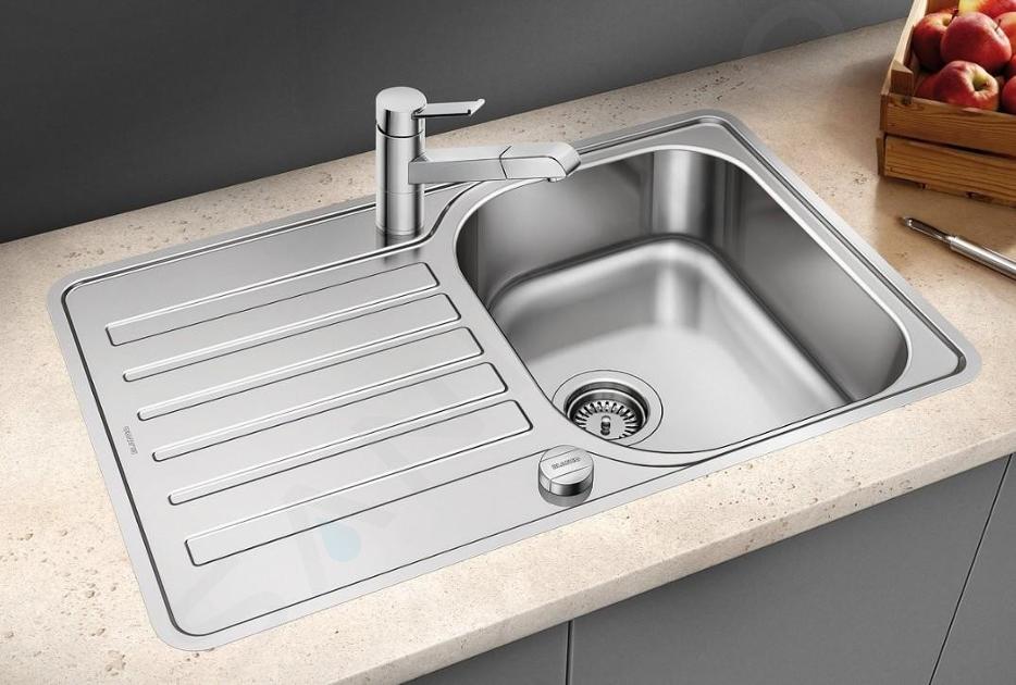 Blanco Lantos 45 - Lavello, 768x488 mm, con comando piletta di scarico, acciaio  inox spazzolato 519059