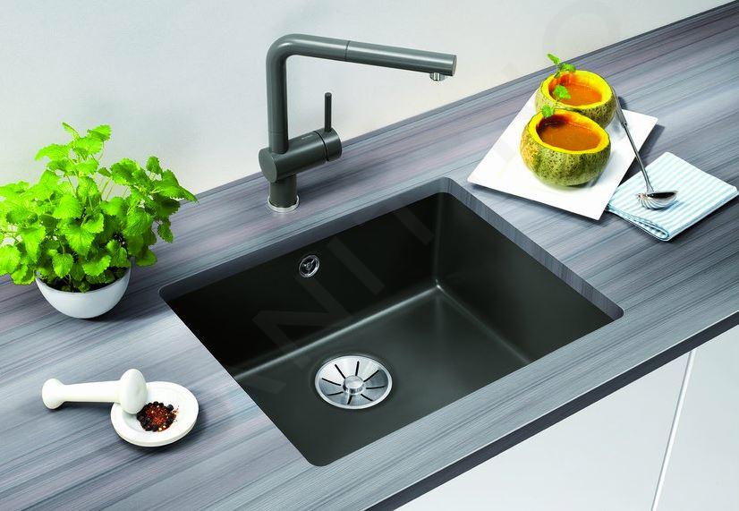  BLANCO 525994 SUBLINE 500-F Fregadero de cocina negro :  Herramientas y Mejoras del Hogar