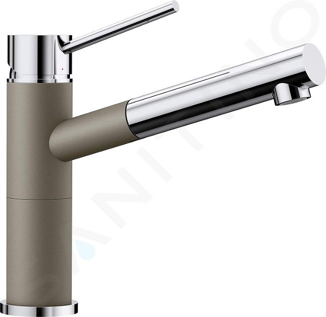 Blanco Alta S - Grifo de fregadero con salida extraíble, tartufo/cromo 517634