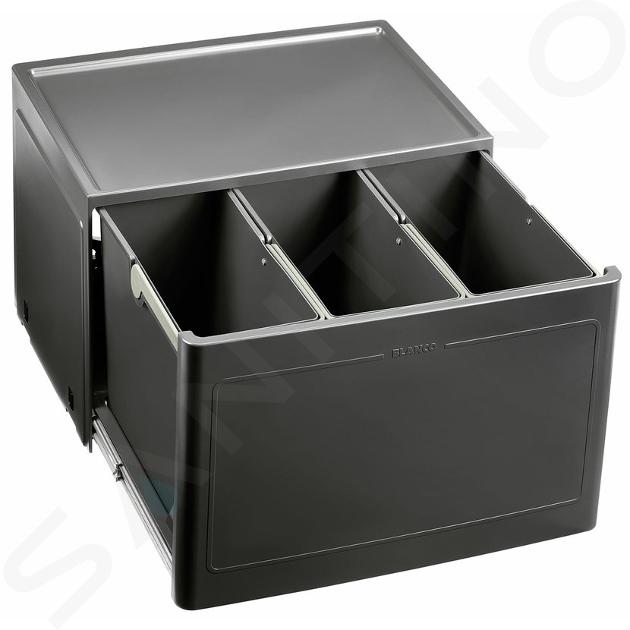 Blanco Botton Pro - Cubo de basura extraíble, con separación, capacidad 39 l 517470