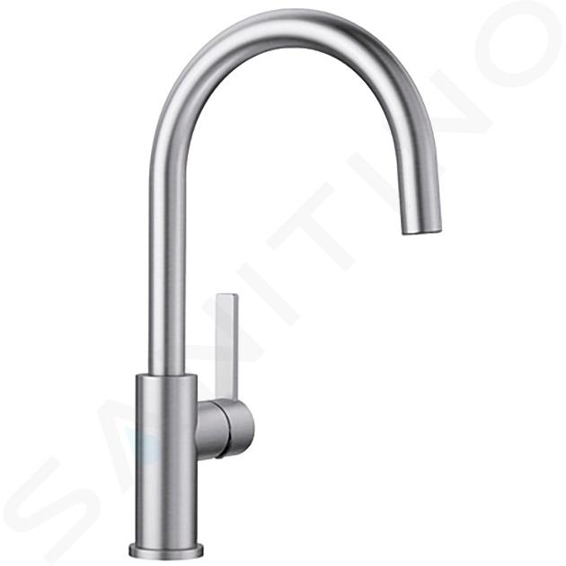 Grifo de cocina. BLANCO. LANORA INOX CEPILLADO. 523122