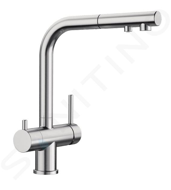 Grifos de cocina con ducha extraible de cepillado inox AIHOM