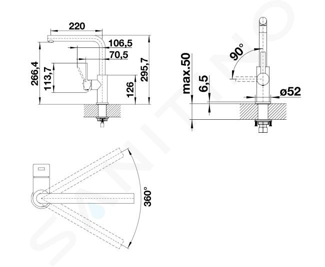 Grifo de cocina. BLANCO. LANORA INOX CEPILLADO. 523122