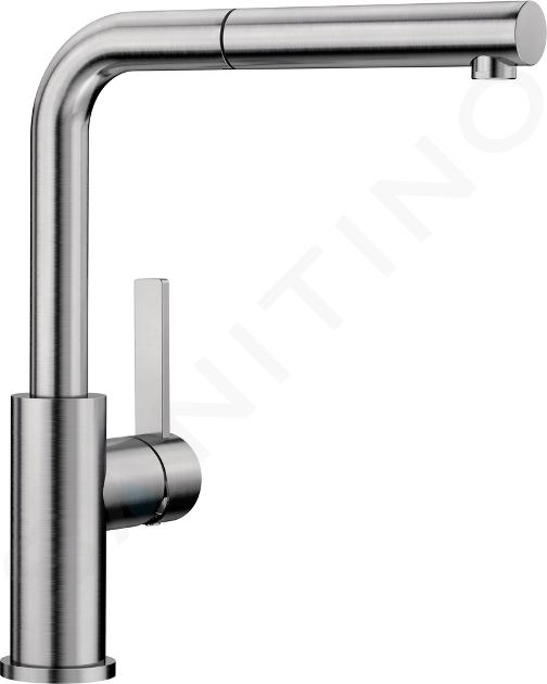 Blanco Lanora S - Baterie chiuvetă cu aerator extractibil, inox periat 523123