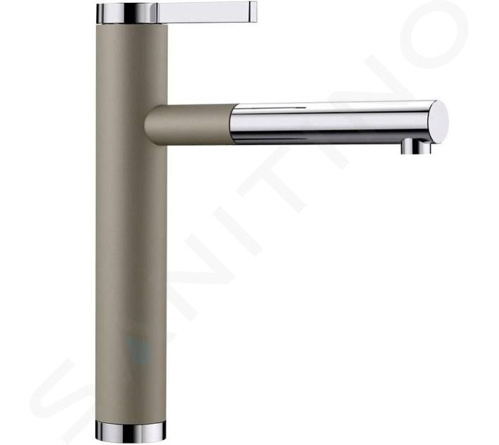 Blanco Linee S - Baterie chiuvetă cu aerator extractibil, tartufo/crom 518446