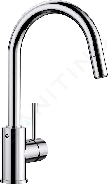 Blanco Mida S - Mitigeur d’évier avec douchette extractible, chrome 521454