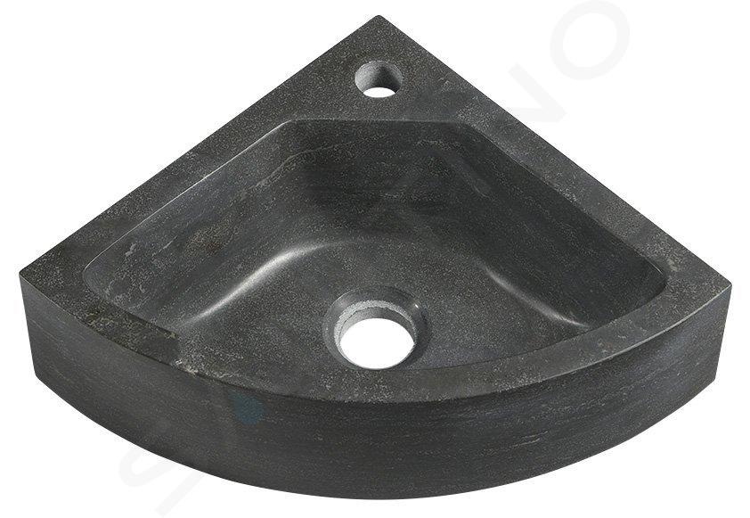 Sapho Blok - Lavabo de esquina 30x30 cm, agujero para grifo, sin rebosadero, antracita 2401-30