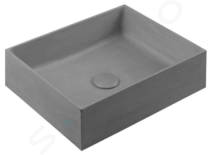 Sapho Formigo - Lavabo à poser 475x365 mm, sans trop-plein, sans trou pour robinet, gris FG019