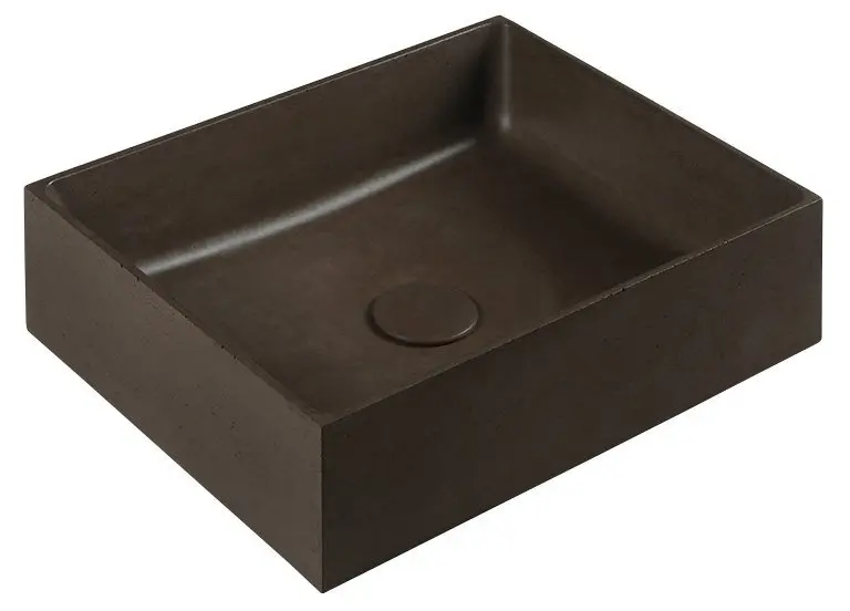 Sapho Formigo - Lavabo da appoggio, 475x365 mm, senza foro per rubinetto, senza sfioratore, marrone scuro FG014