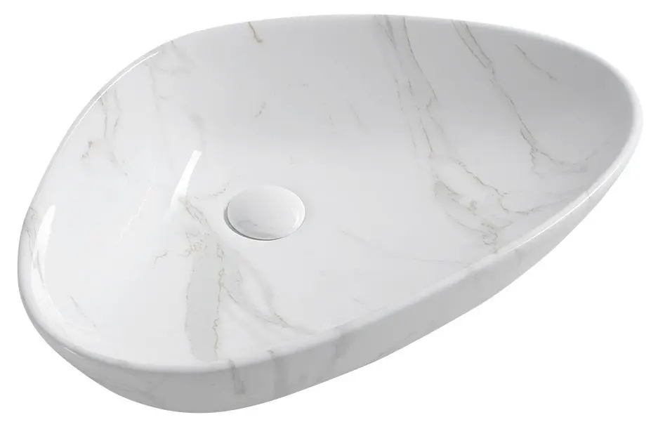 Sapho Dalma - Umivaonik na pultu, 59 x 39 cm, bez otvora za slavinu, bez prelijevanja, Carrara MM217