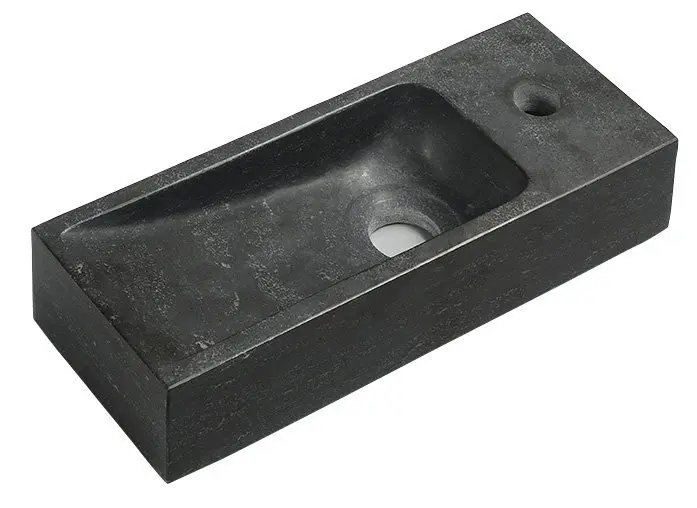 Sapho Blok - Умивалник 38x14 см, без преливник, отвор за смесител, антрацит 2401-31