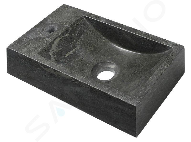 Sapho Blok - Lave-main 40x22 cm, trou pour mélangeur à gauche, sans trop-plein, anthracite 2401-38