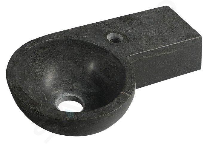 Sapho Blok - Mosdókagyló 400x230 mm, jobb oldali csapfurattal, túlfolyó nélkül, antracit színű 2401-32