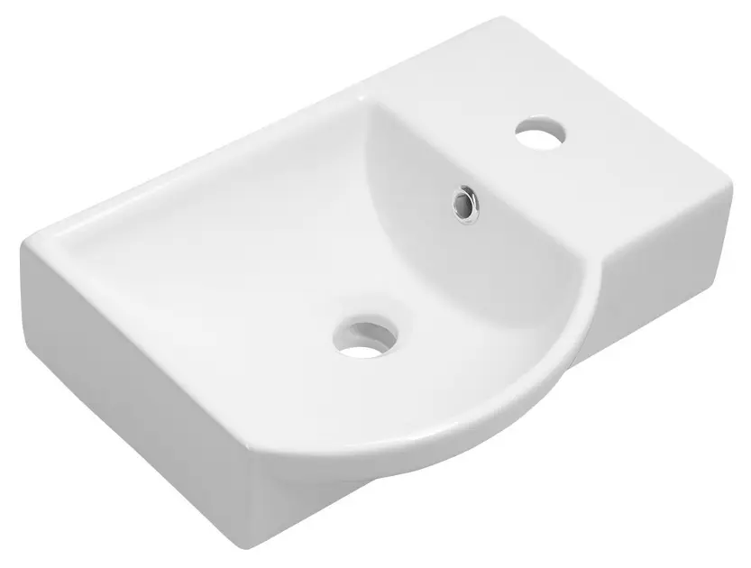 Sapho Small - Lavabo Litos, 450x320 mm, agujero mezclador a la derecha, con rebosadero, blanco 4079