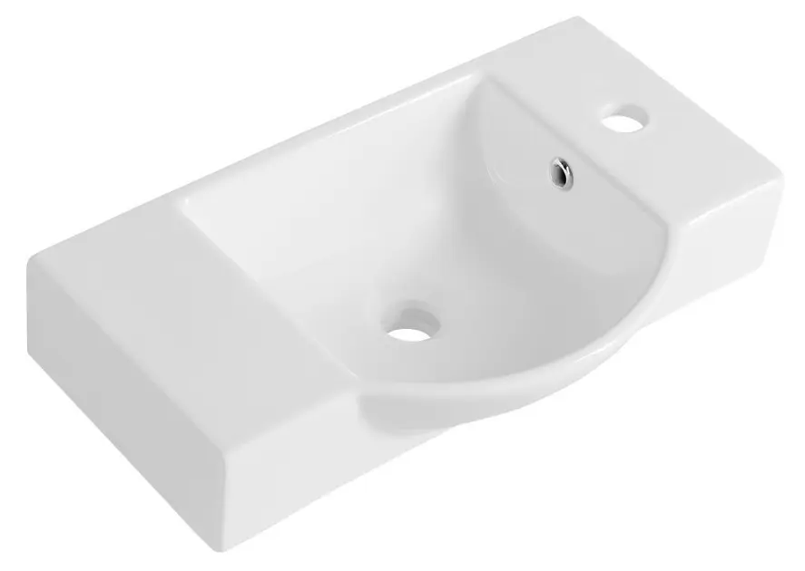 Sapho Small - Lavabo Litos, 550x320 mm, foro per miscelatore a destra, con troppopieno, bianco 4077