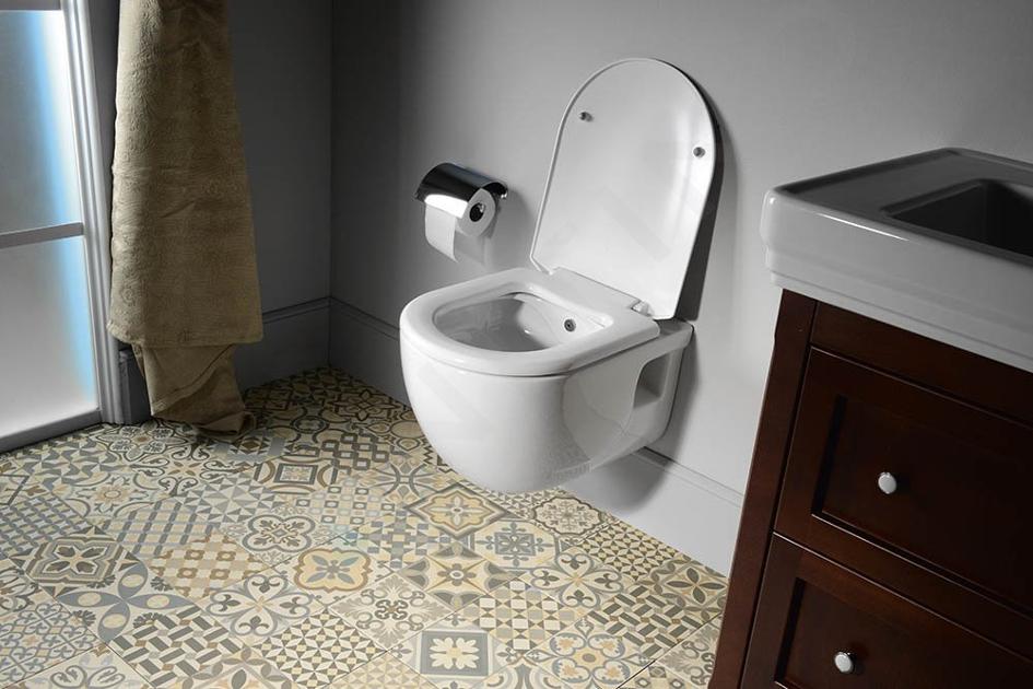 Sapho Brilla - WC suspendu avec douchette de bidet, Rimless, blanc 100612