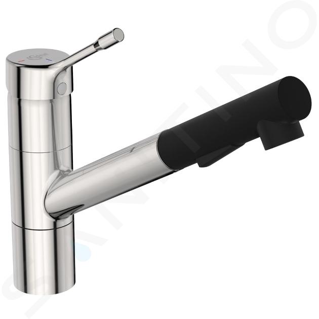 Ideal Standard Ceralook - Keukenkraan met uittrekbare handdouche, BlueStart, rvs BC297GN