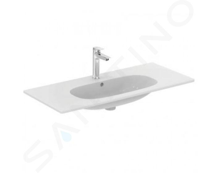 Ideal Standard Tesi - Lavabo para mueble 103x45x17 cm, con rebosadero, 1 orificio para grifería, blanco mate T3508V1