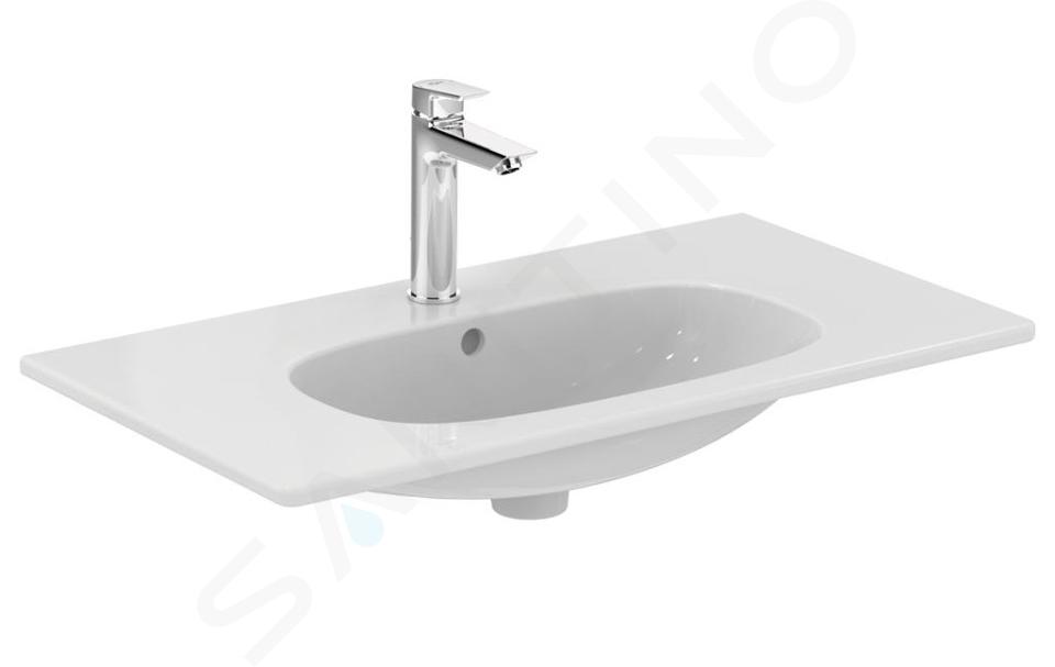 Ideal Standard Tesi - Meuble lavabo 825x450x165 mm, avec trop-plein, un trou pour robinetterie, blanc mat T3509V1