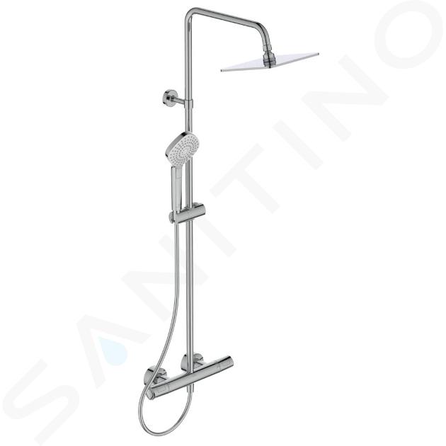 Ideal Standard CeraTherm - Colonne de douche T100 avec thermostat, 200 mm, 3 jets, chrome A7240AA