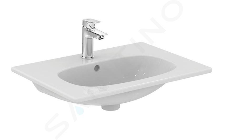 Ideal Standard Tesi - Lavabo 625x450 mm, con troppopieno, 1 foro per miscelatore, bianco opaco T3510V1