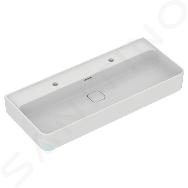 Ideal Standard Strada II - Lavabo para mueble 1000x430 mm, con rebosadero, 2 orificios para el grifo, blanco alpino T372401