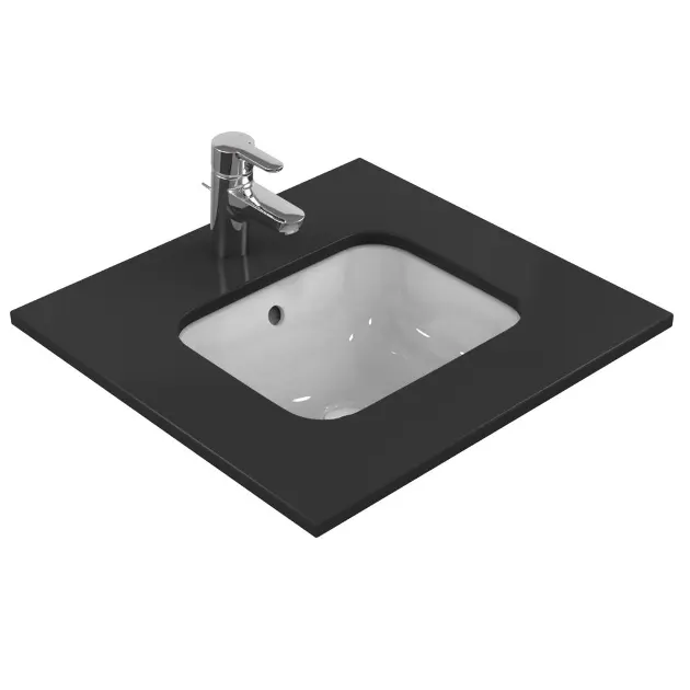 Ideal Standard Connect - Lavabo bajo encimera, 42x35 cm, con rebosadero, Ideal Plus, blanco E5056MA