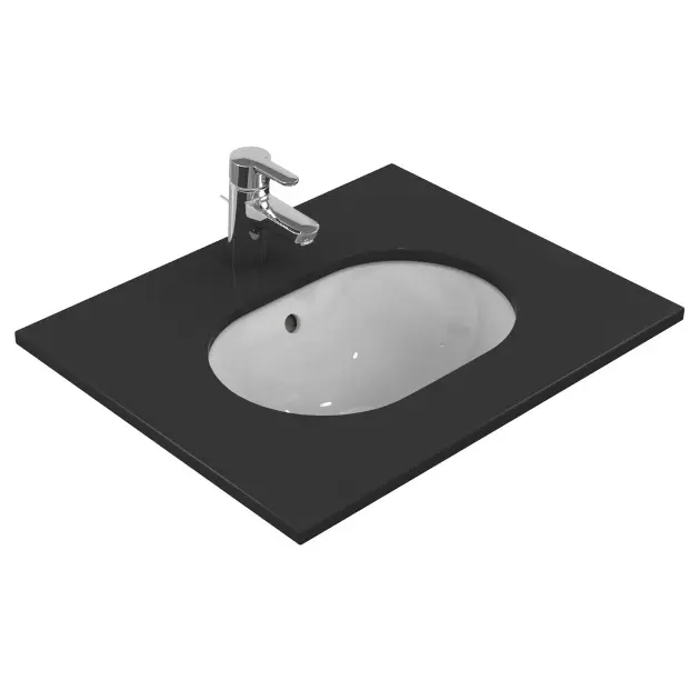 Ideal Standard Connect - Vasque sous plan, 480x350 mm, avec trop-plein, Ideal Plus, blanc E5046MA