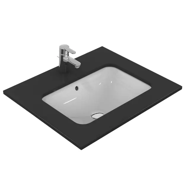 Ideal Standard Connect - Unterbauwaschtisch, 580x410 mm, mit Überlauf, IdealPlus, Weiß E5061MA