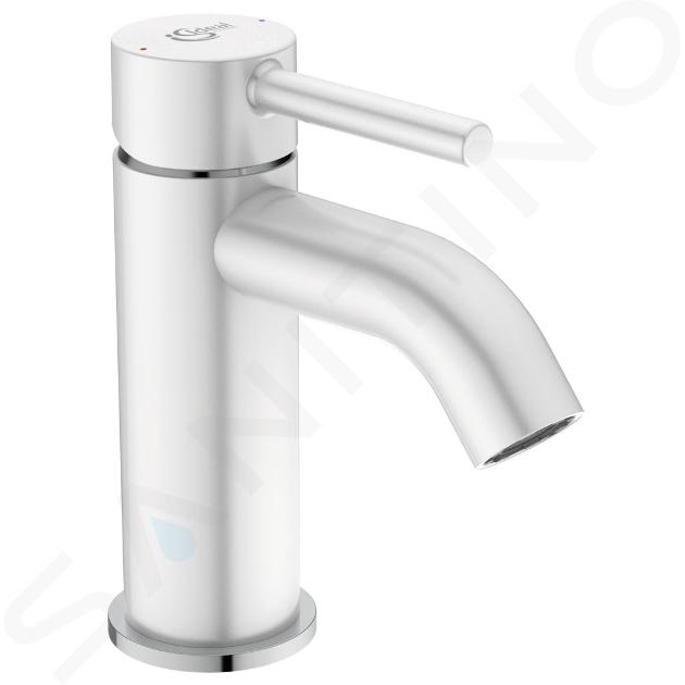 Ideal Standard CeraLine - Grifo de lavabo con desagüe, blanco mate BC203U5