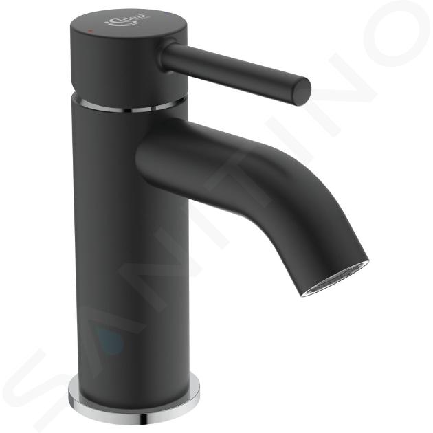 Ideal Standard CeraLine - Grifo de lavabo con desagüe, negro mate BC203U4