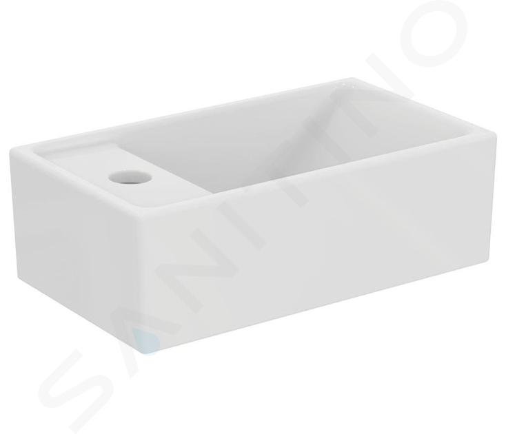 Ideal Standard Tempo - Lave-mains 370x210 mm, sans trop-plein, 1 trou de robinetterie à gauche, blanc E211301