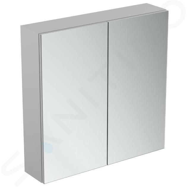 Ideal Standard Mirror&Light - Armoire de toilette avec éclairage LED et prise, 700x700 mm, aluminium T3439AL