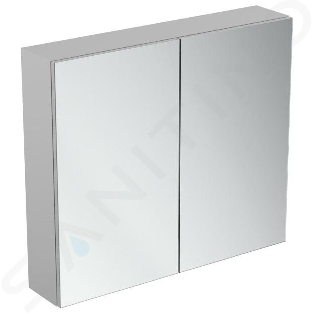 Ideal Standard Mirror&Light - Spiegelkast met LED verlichting en inlegplank, 80x70 cm, aluminium T3442AL