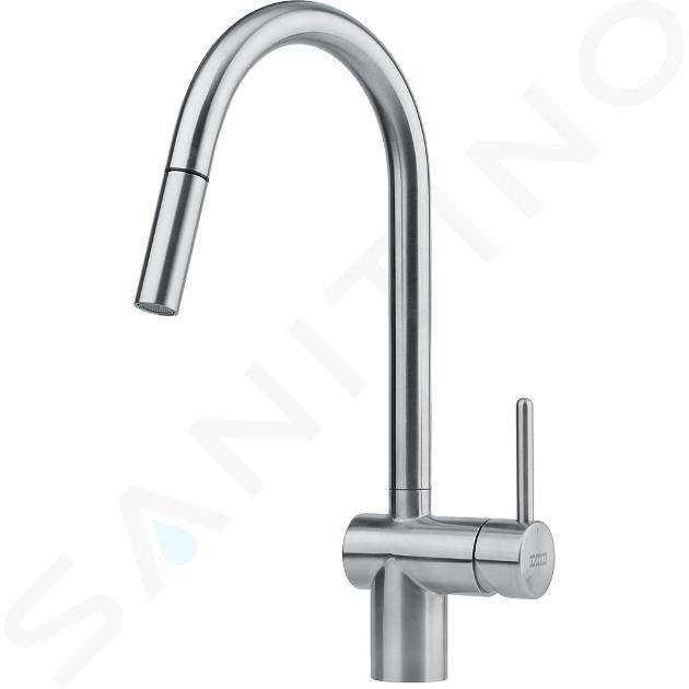 Franke Leda Neo - Miscelatore da lavello FC 0047 con bocca di erogazione estraibile, acciaio inox 115.0590.047