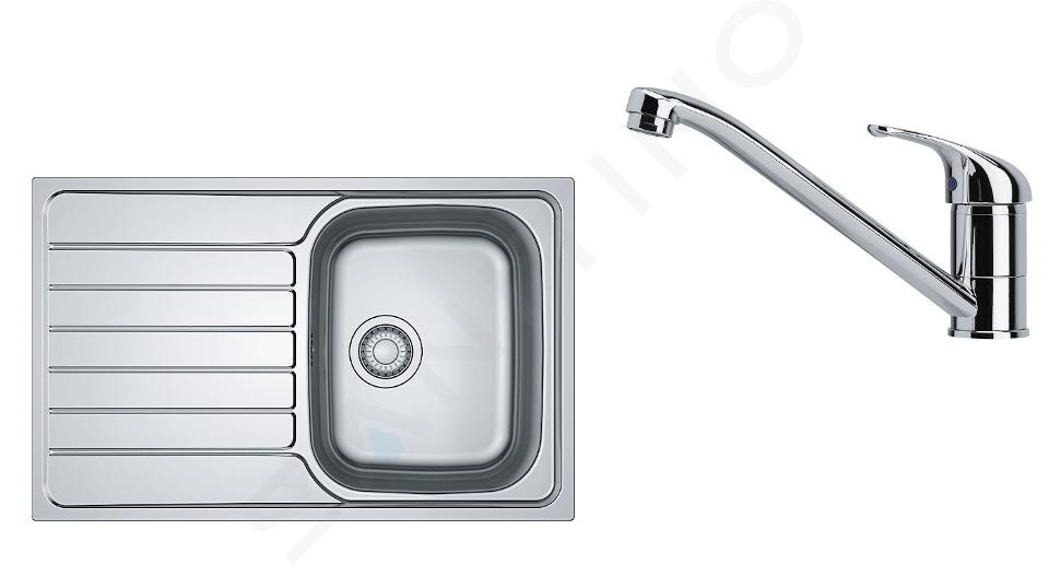 Franke Colonnes - Ensemble N78, évier inox SKN 611-79 et robinetterie FB 250.031, inox/chrome 101.0618.831