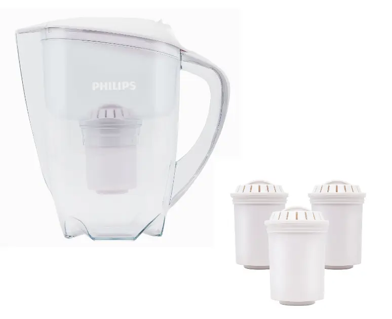 Philips Carafes filtrantes Ensemble carafe microfiltrante et trois