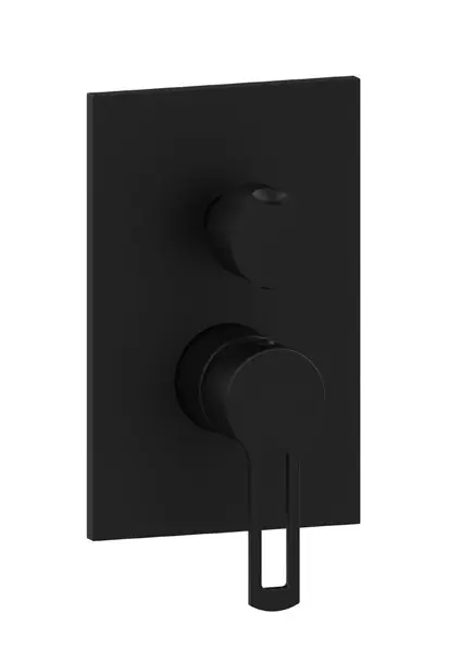Paffoni Ringo - Robinetterie de douche encastrée avec corps d’encastrement, 2 sorties, noir mat RIN018NO/M