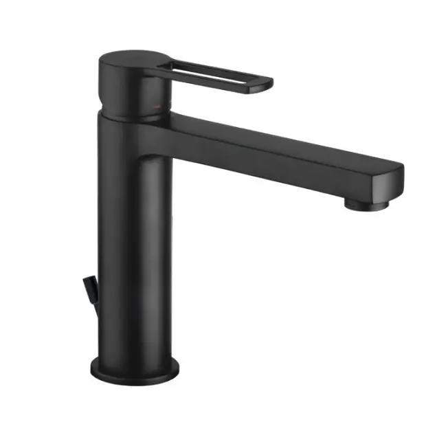 Paffoni Ringo - Waschtischarmatur mit Ablaufgarnitur 1 1/4 Schwarz matt RIN075NO