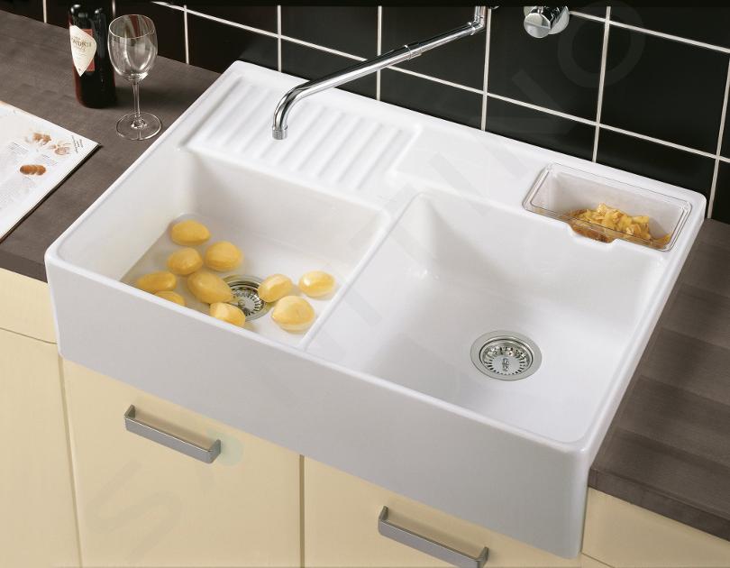 Villeroy & Spoelbakken - Keramische spoelbak 895x630 mm afvoergarnituur, CeramicPlus, alpine wit 632391R1 Sanitino.nl